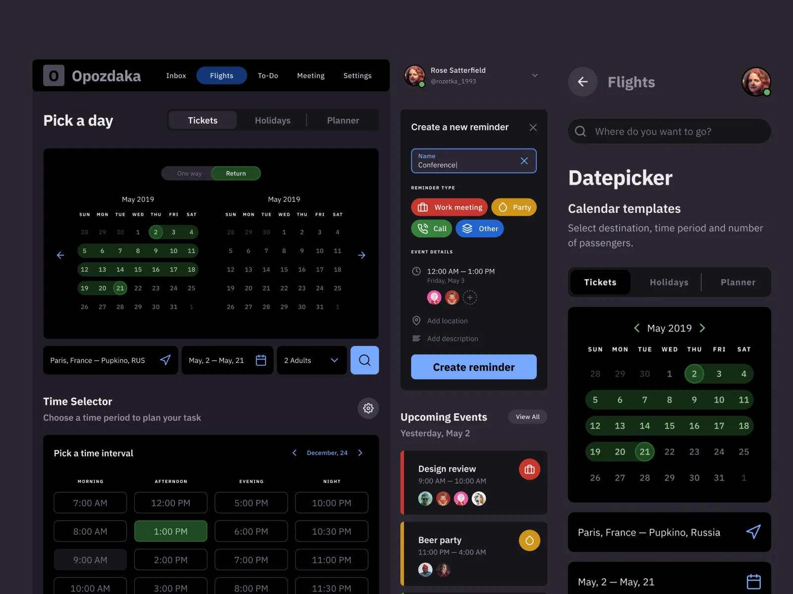 Dark Calendar Template  - Free template