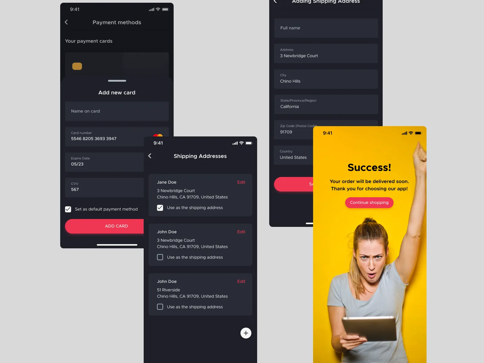 Dark Ecommerce UI Kit for Figma and Adobe XD No 4