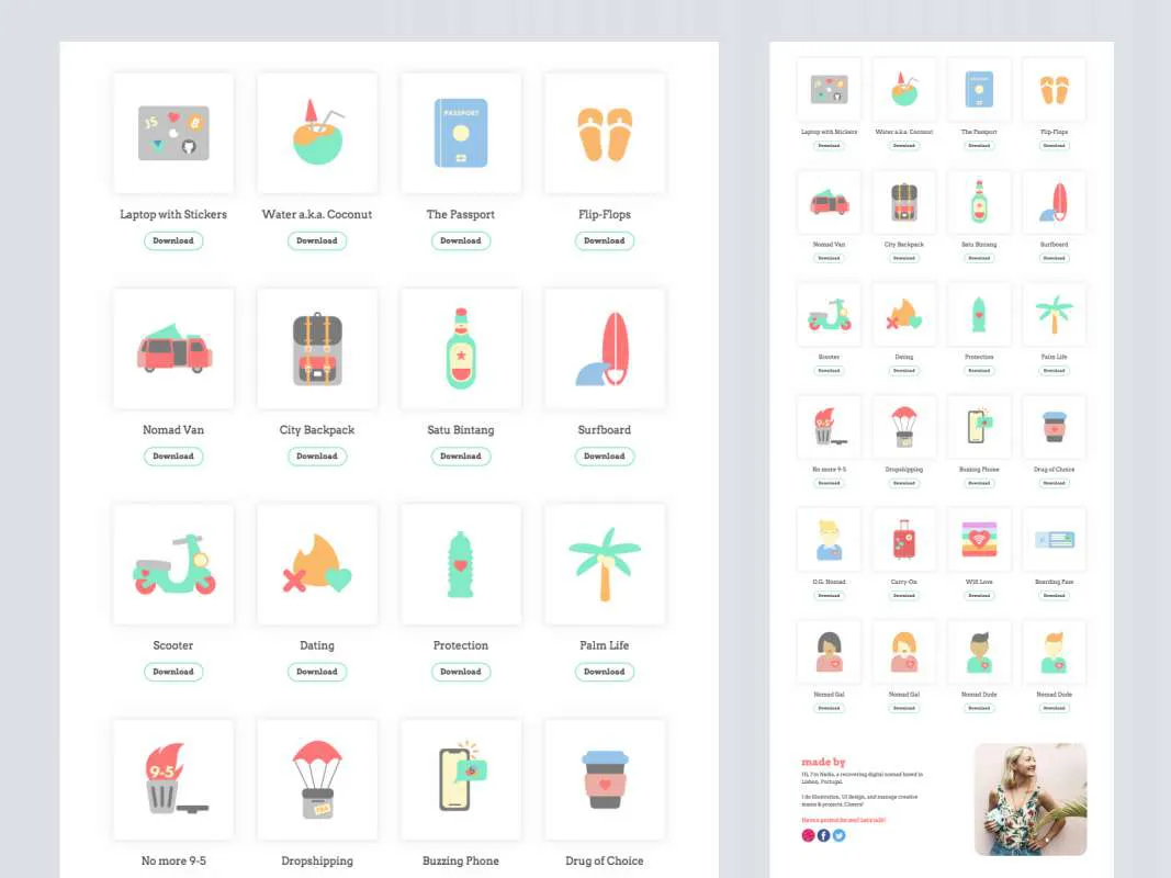 Digital Nomad Starter Icon Pack for Figma and Adobe XD