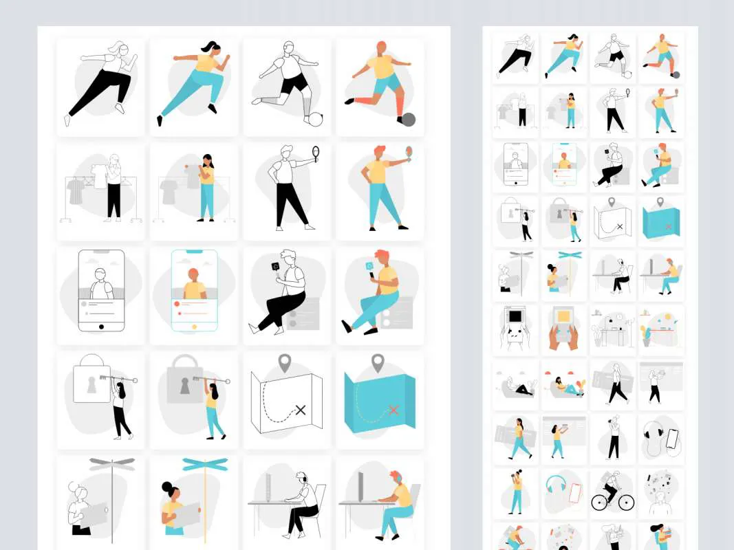 Drawkit Classic Free Illustrations for Figma and Adobe XD