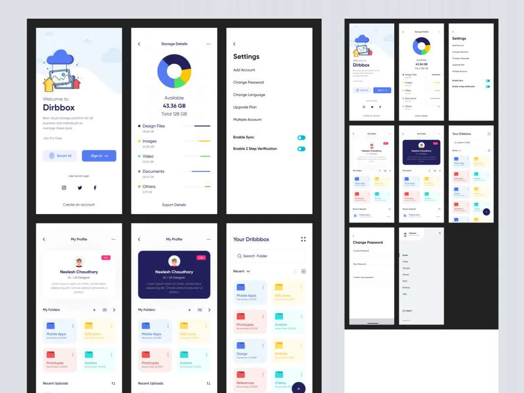 Dribbox Online Cloud Storage for Figma for Figma and Adobe XD
