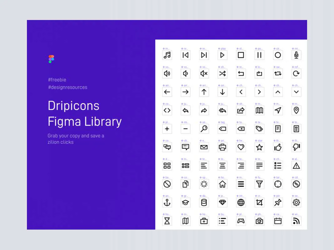 Dripicons Figma Library for Figma and Adobe XD