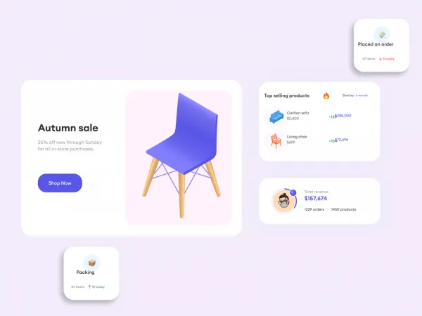E-commerce Components UI Kit for Figma and Adobe XD