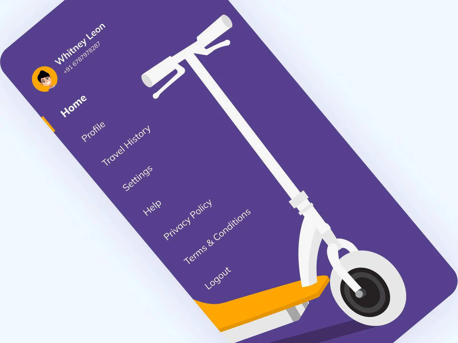 E-Scooter Dashboard App for Figma and Adobe XD No 2