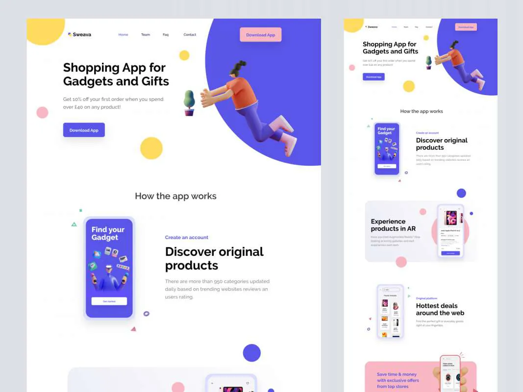 eCommerce Free Landing Page for Figma for Figma and Adobe XD