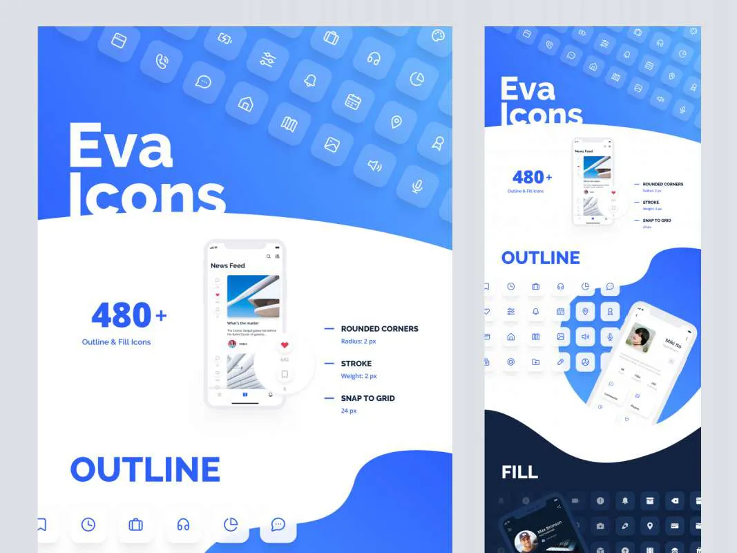 Eva Icons for Figma and Adobe XD