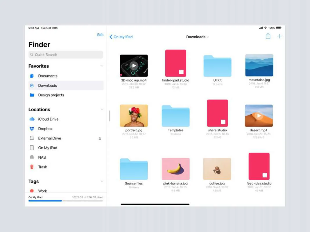 Finder for iPad Concept for Figma and Adobe XD