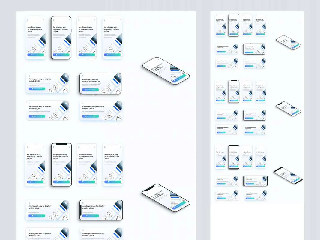 Flat Mobile Frames Mockups for Figma for Figma and Adobe XD