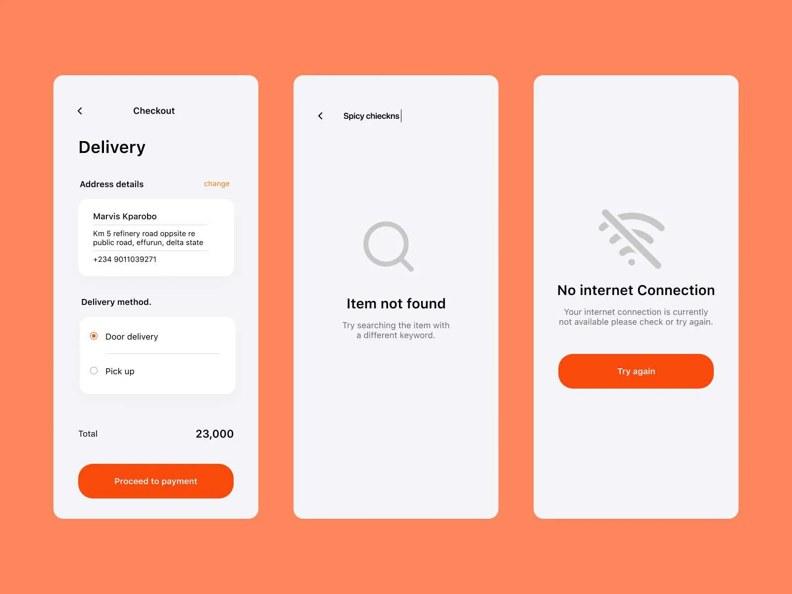 Food App UI Kit for Figma and Adobe XD No 4