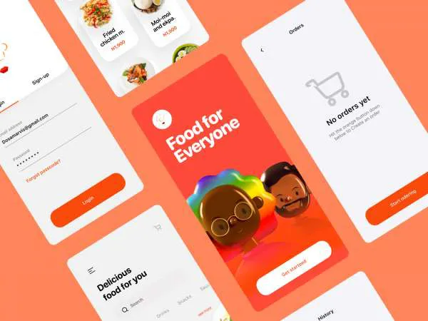 Food App UI Kit for Figma and Adobe XD