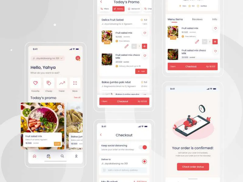 Food Ordering App for Figma and Adobe XD No 4