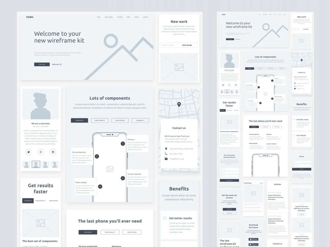 Form - Wireframe kit from InVision for Figma and Adobe XD