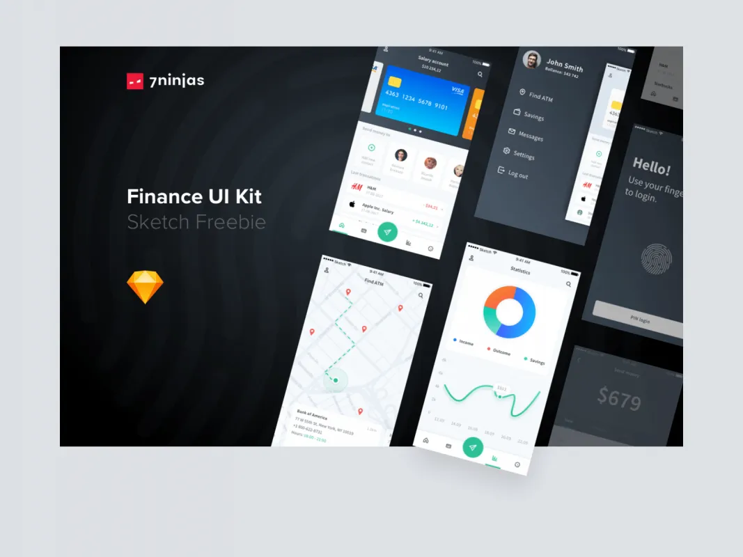 Free Finance UI Kit for Figma and Adobe XD