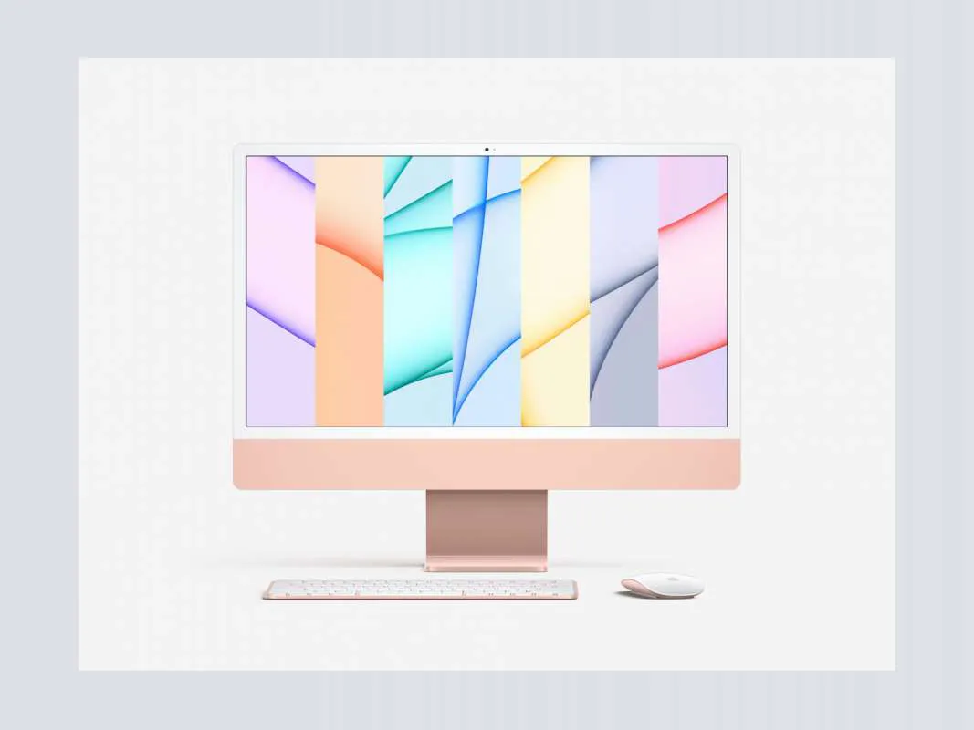 Free iMac 24-inch Mockup (2021) for Figma and Adobe XD