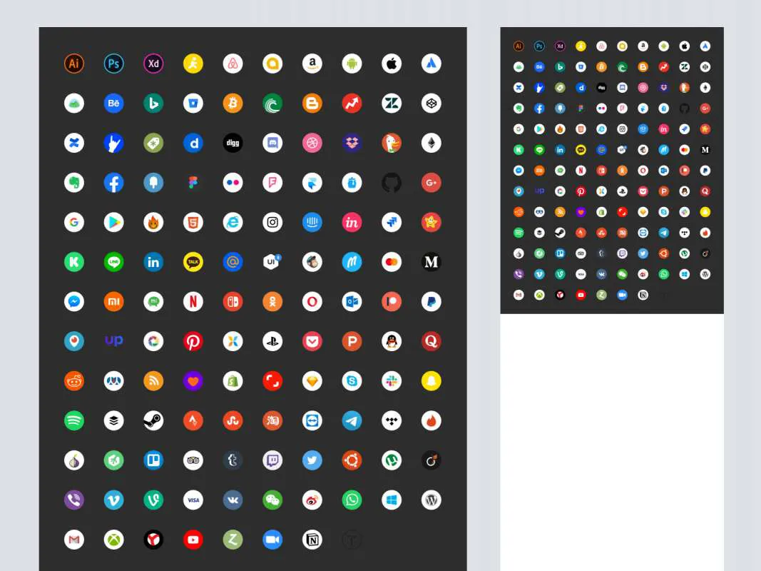 Free Social Icons for Figma and Adobe XD