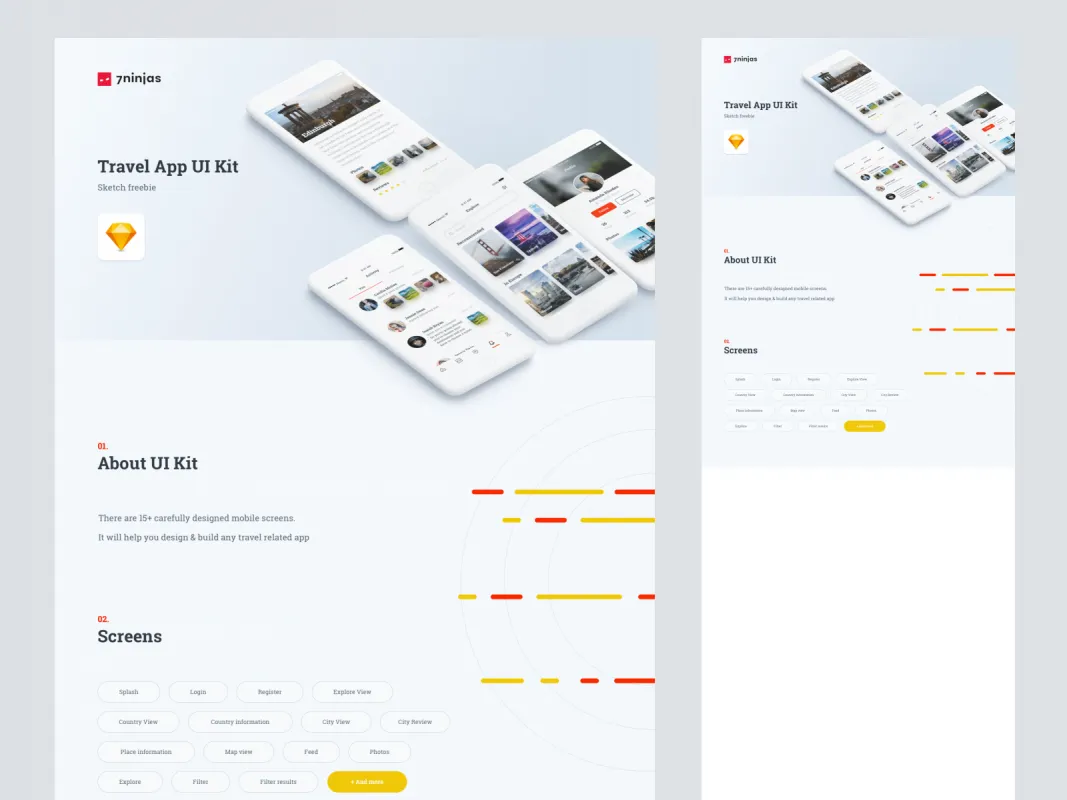 Free Travel App Ui Kit for Figma and Adobe XD