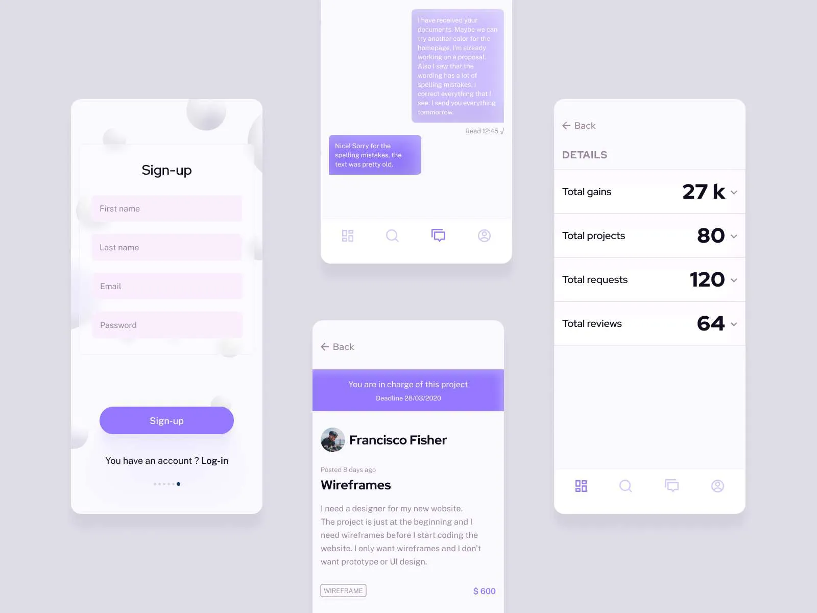 Freelance Platform UI Kit for Figma and Adobe XD No 4