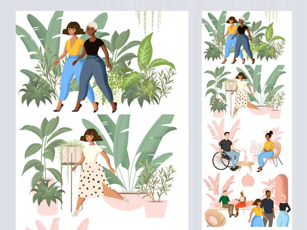 Fresh Folk Illustration Library for Figma and Adobe XD