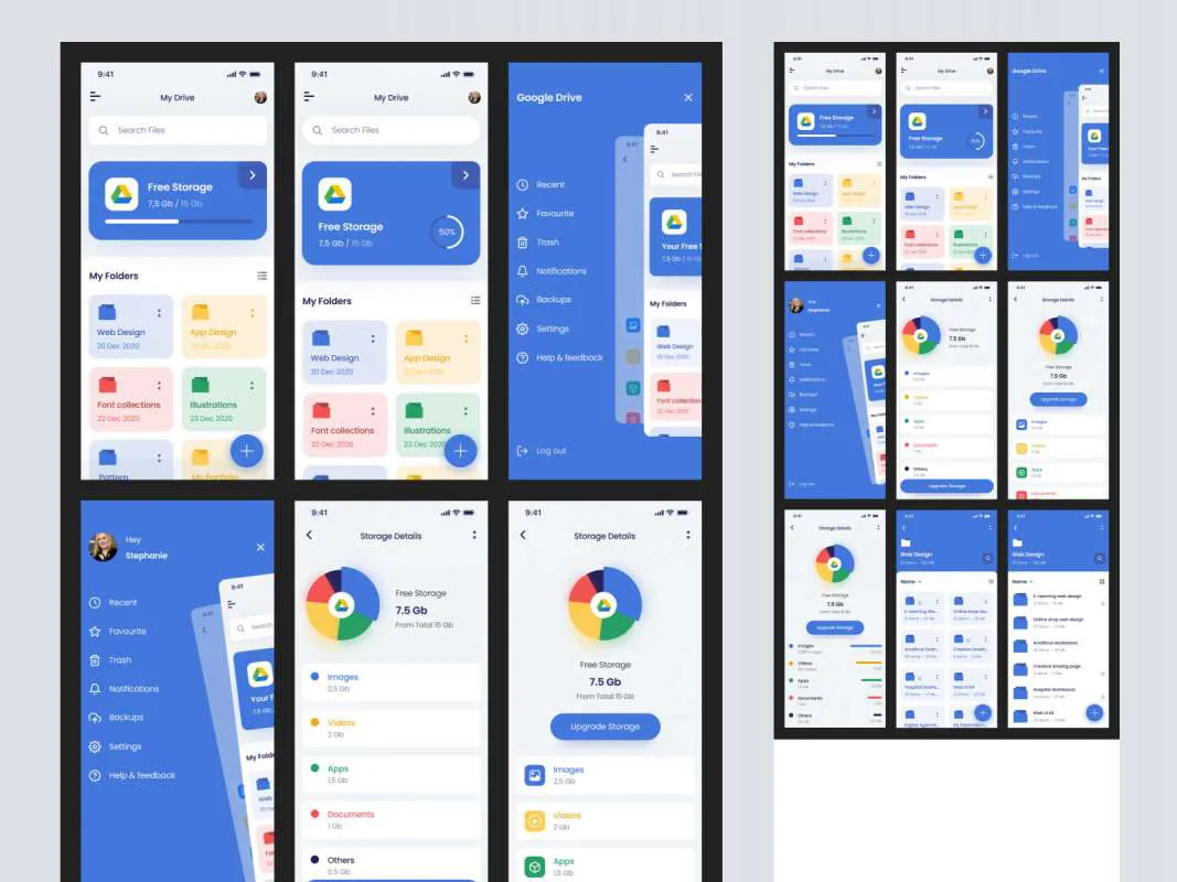G-Drive Free UI Kit for Figma for Figma and Adobe XD