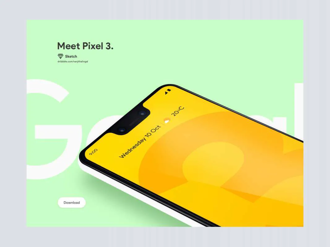 Google Pixel 3 Mockup for Figma and Adobe XD