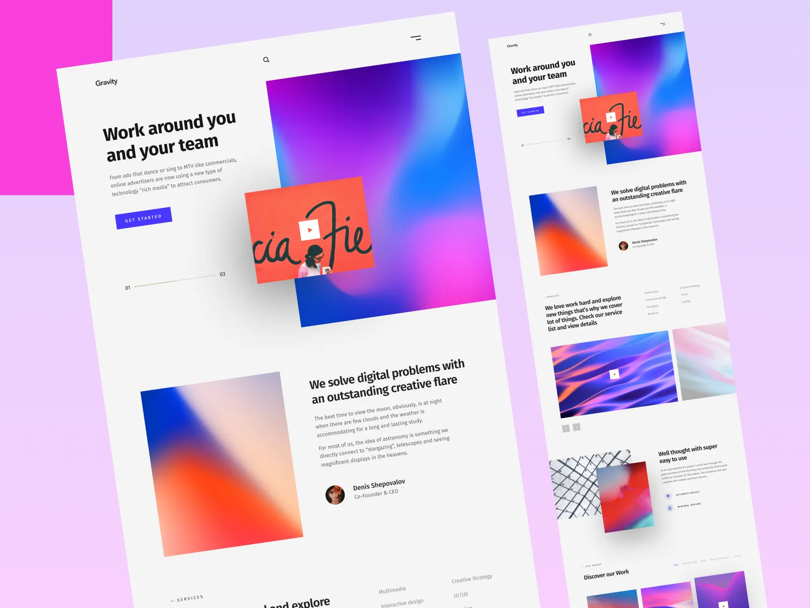 Gravity Agency Portfolio for Figma and Adobe XD No 2