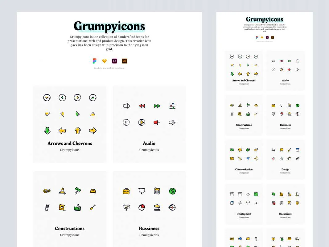 Grumpyicons Free Icons Pack for Figma and Adobe XD
