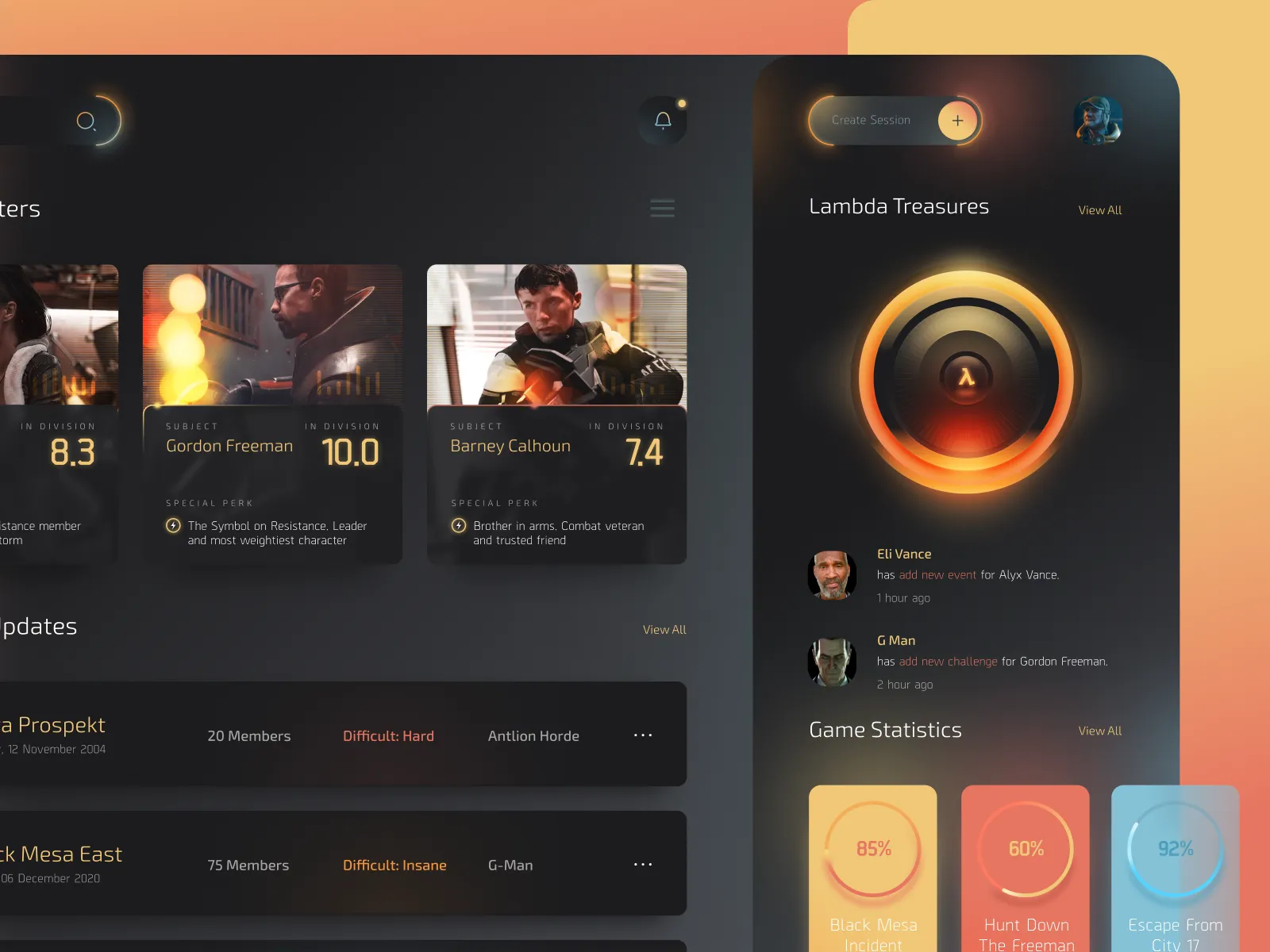 Half-Life Dashboard for Figma and Adobe XD No 2
