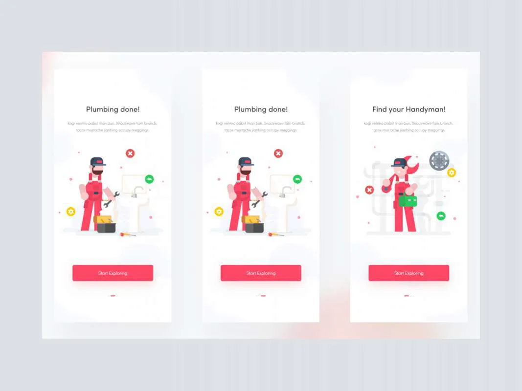 Handyman App UI Kit For Adobe XD for Figma and Adobe XD