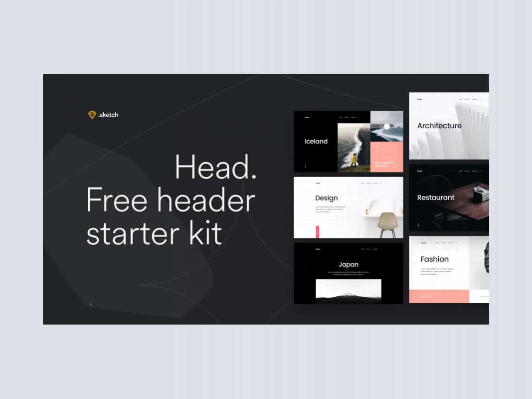 Head: Free Sketch Header Starter Kit for Figma and Adobe XD
