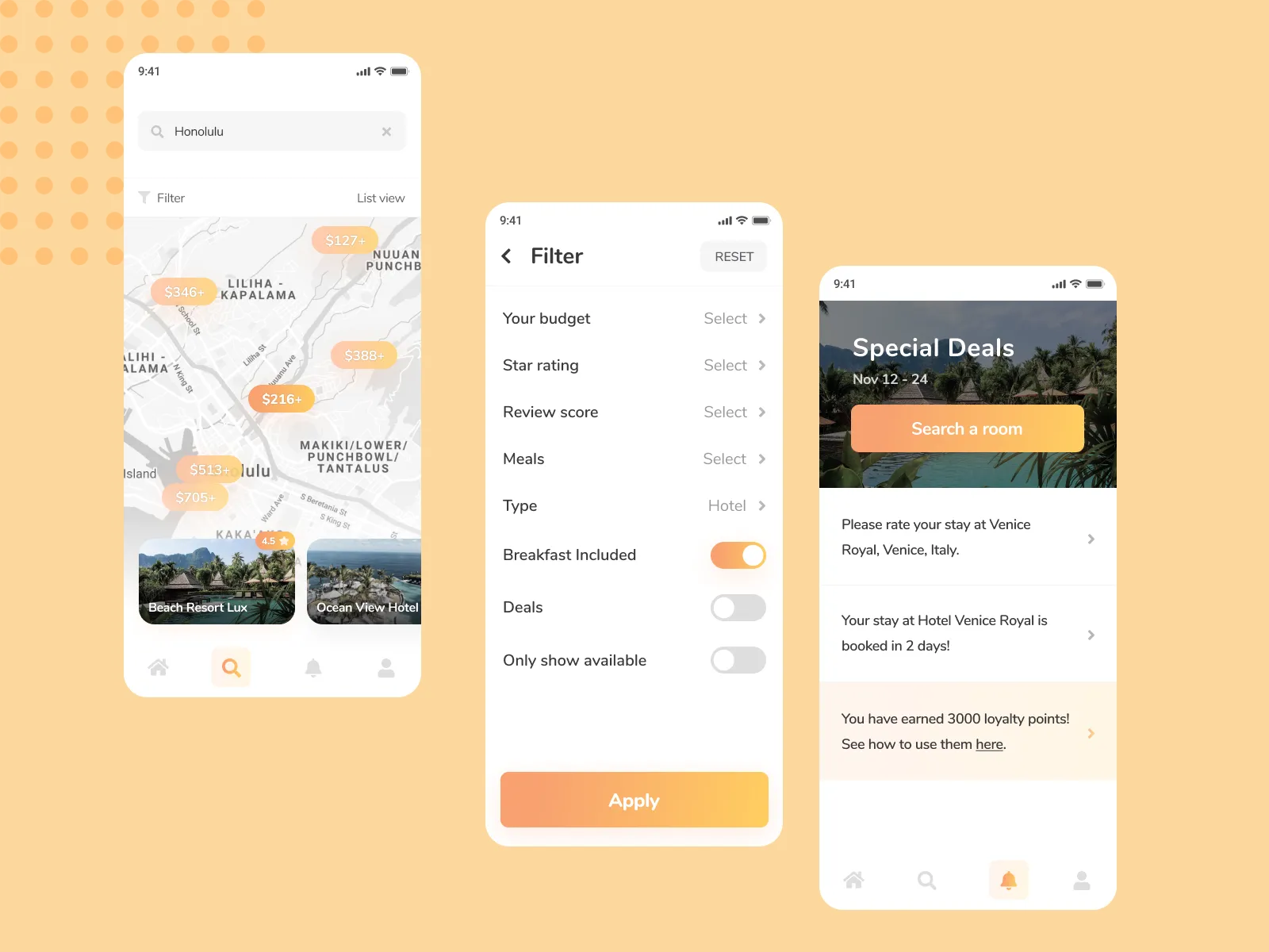 Hotel Booking App for Figma and Adobe XD No 4