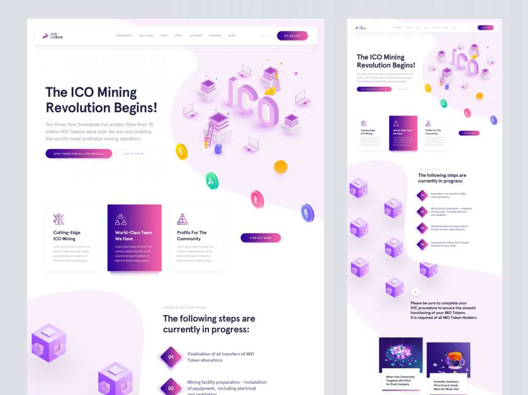 ICO and Mining Website for Figma and Adobe XD