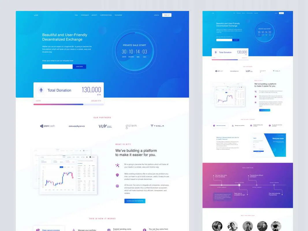 ICO Crypto Currency Website for Figma and Adobe XD