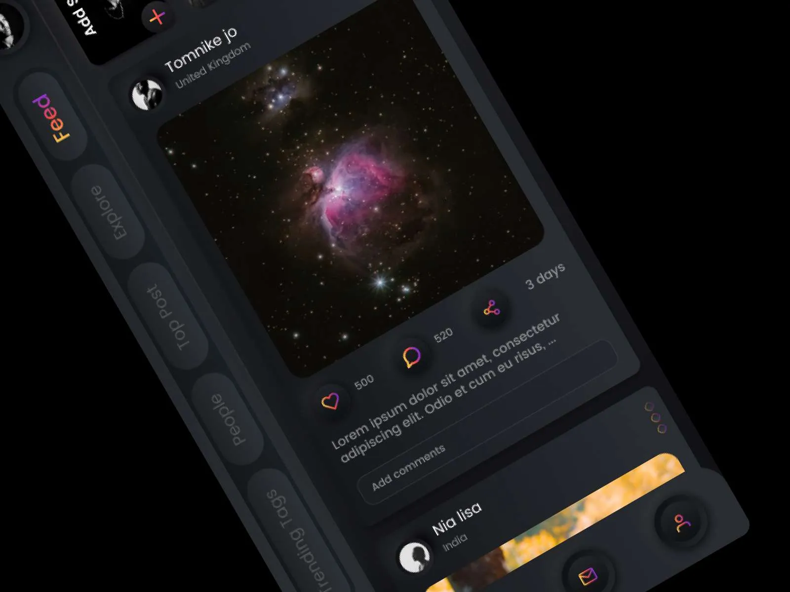 Instagram Black Cosmos for Figma and Adobe XD No 4