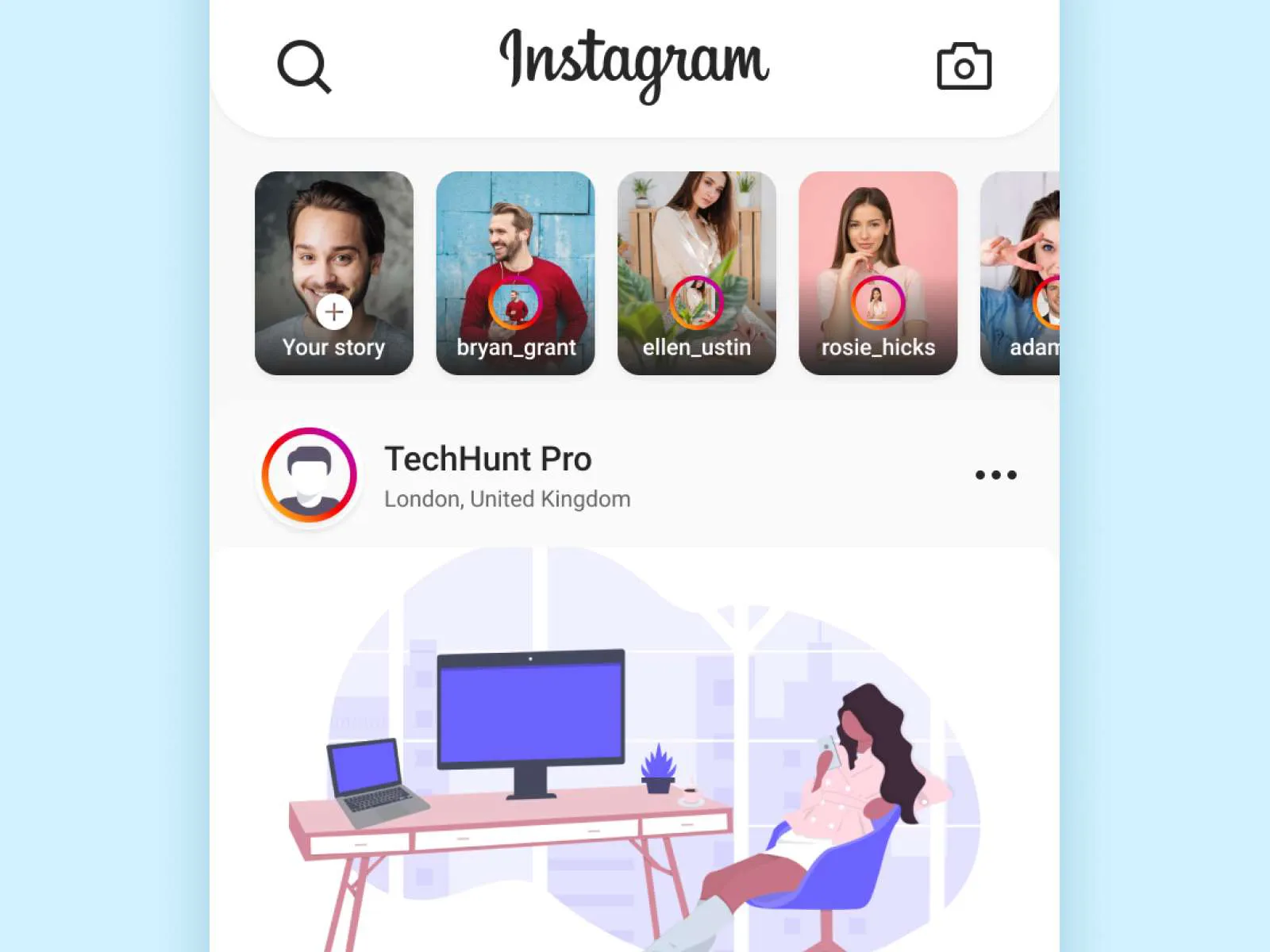 Intagram Redesign Challenge for Figma and Adobe XD No 4