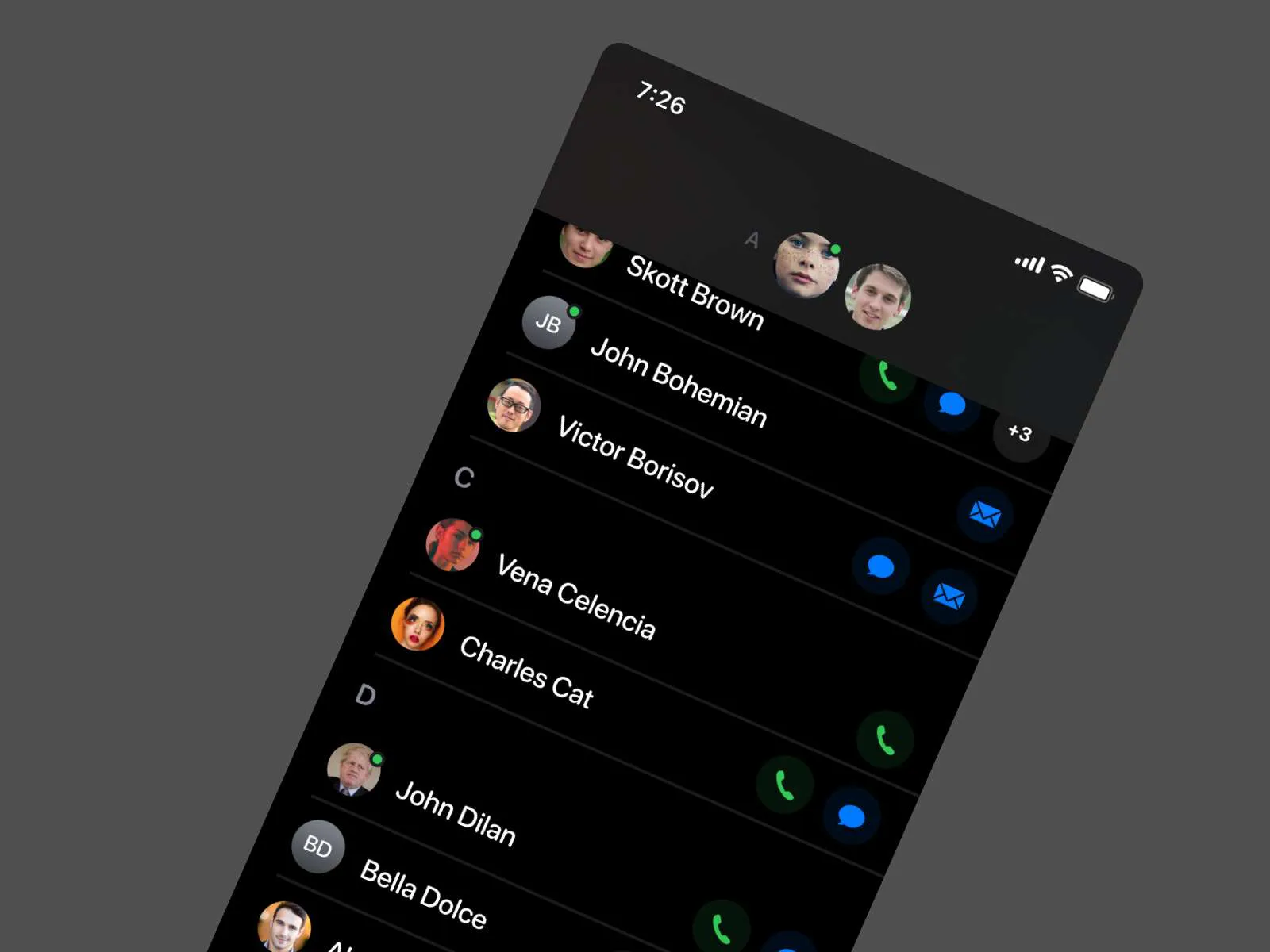 iOS Contacts Apps for Figma and Adobe XD No 4