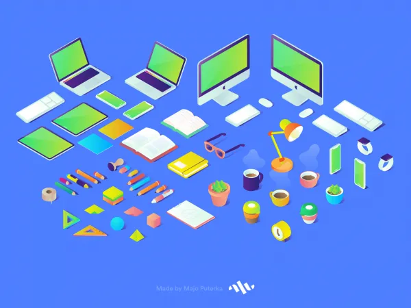 Isometric Illustrations for Figma and Adobe XD