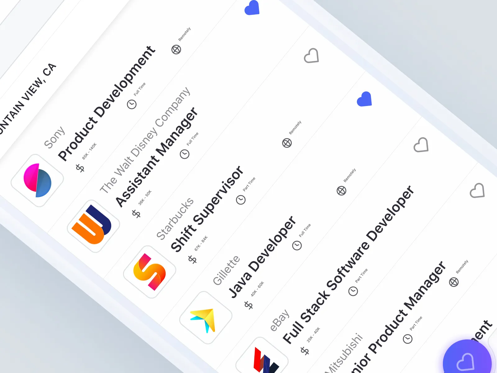 Job Finder App for Figma and Adobe XD No 4