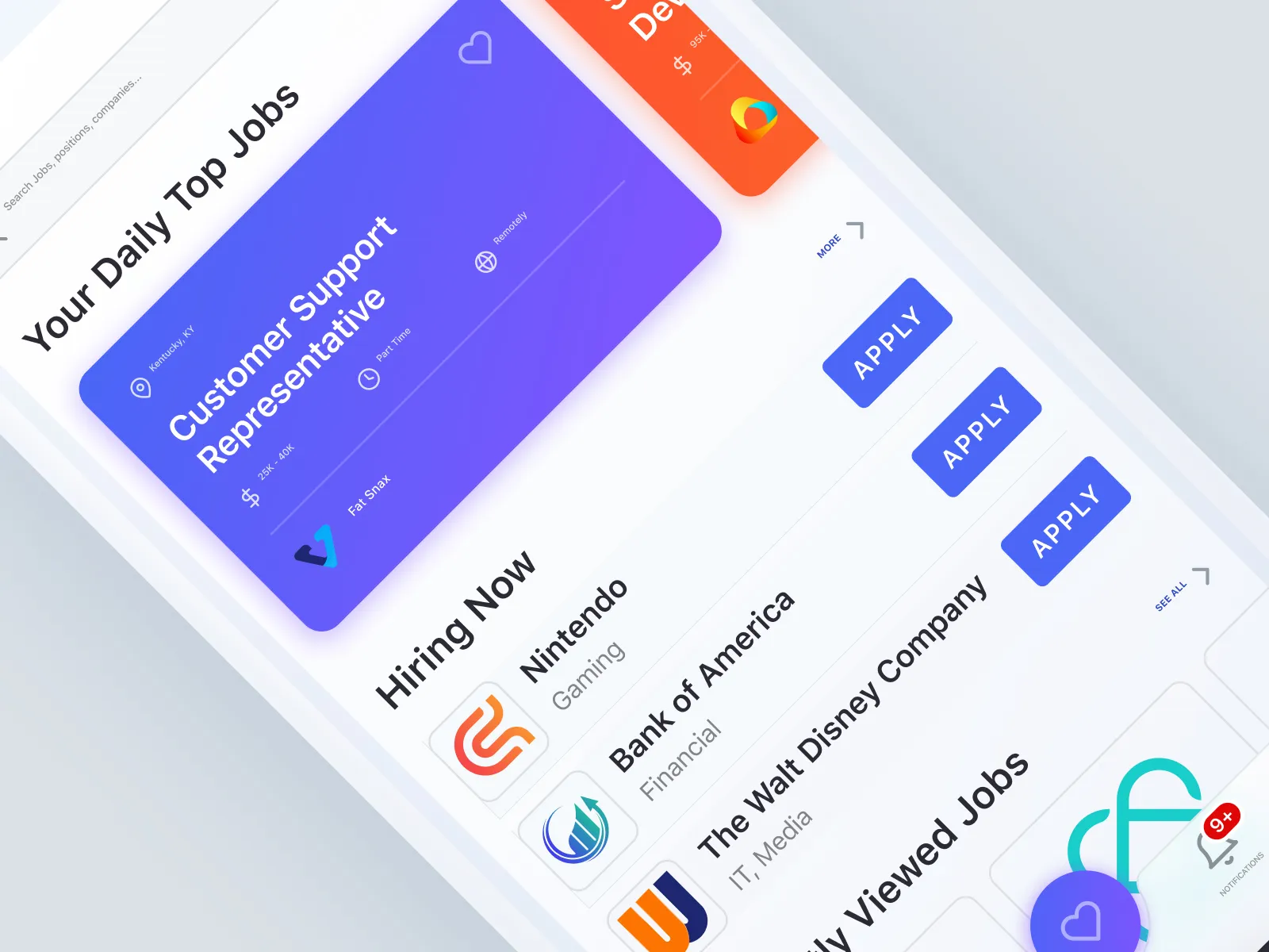Job Finder App for Figma and Adobe XD No 4