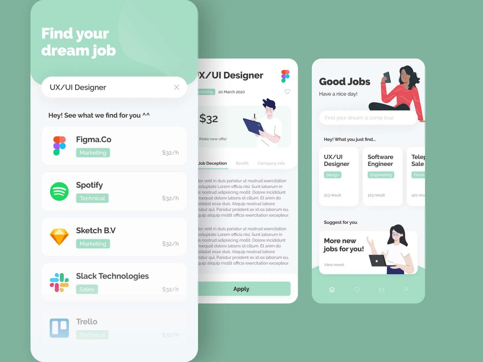 Job Finder App for Figma and Adobe XD No 2
