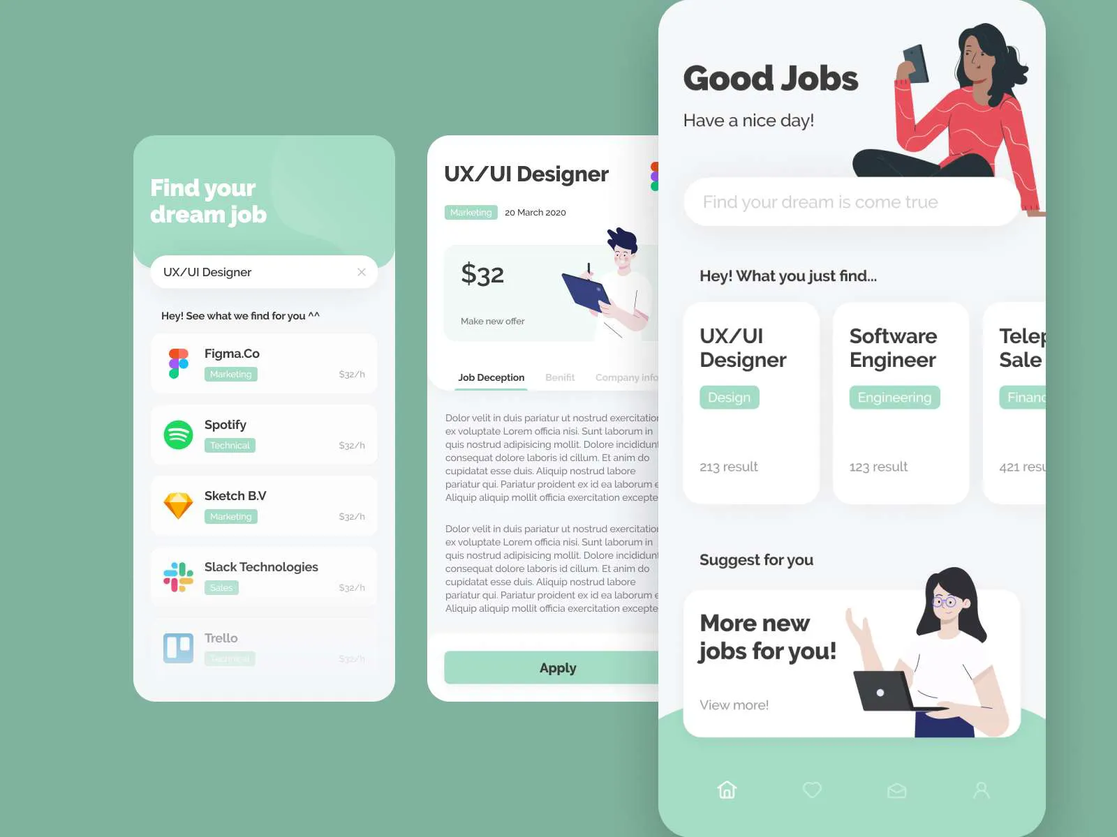 Job Finder App for Figma and Adobe XD No 4