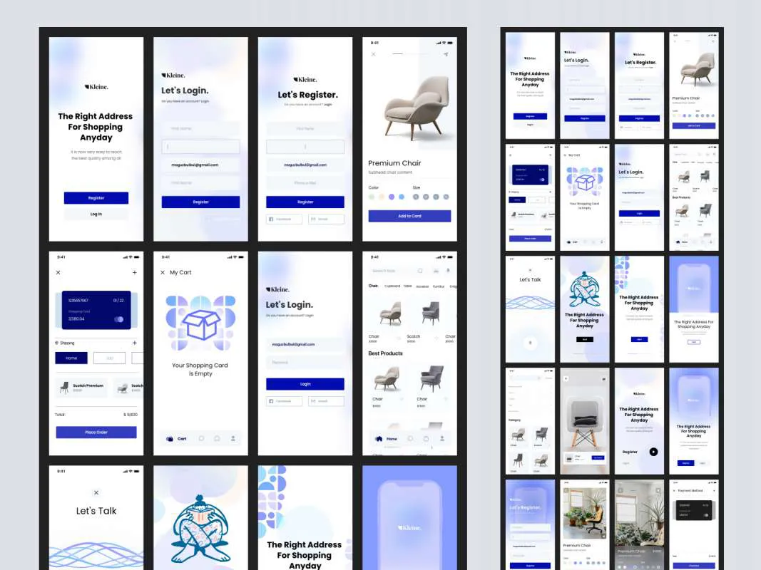 Kleine Free eCommerce UI Kit for Adobe XD for Figma and Adobe XD