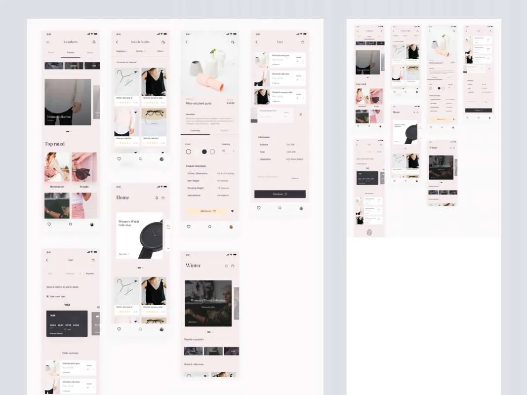 L'euphorie E-commerce UI Kit Freebie for Figma and Adobe XD