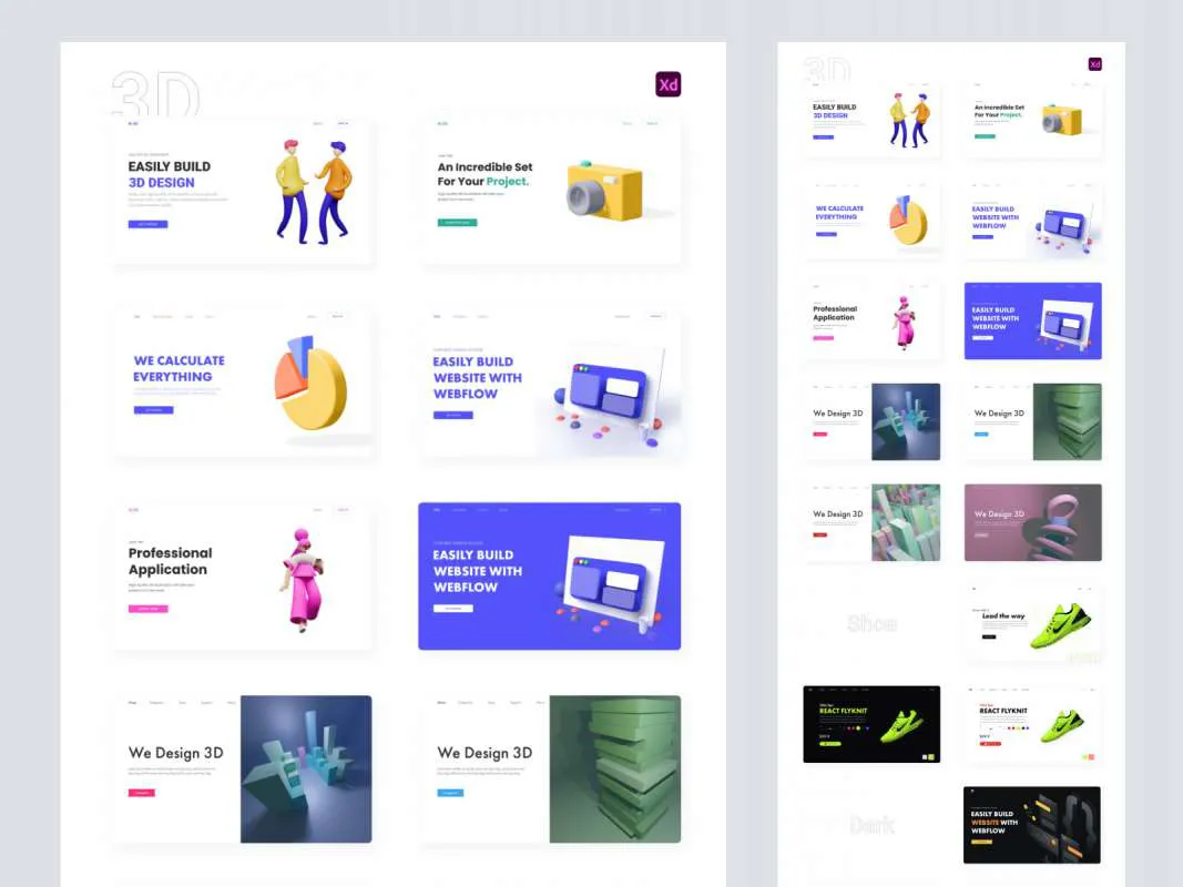 Landing Page Templates for Adobe XD for Figma and Adobe XD