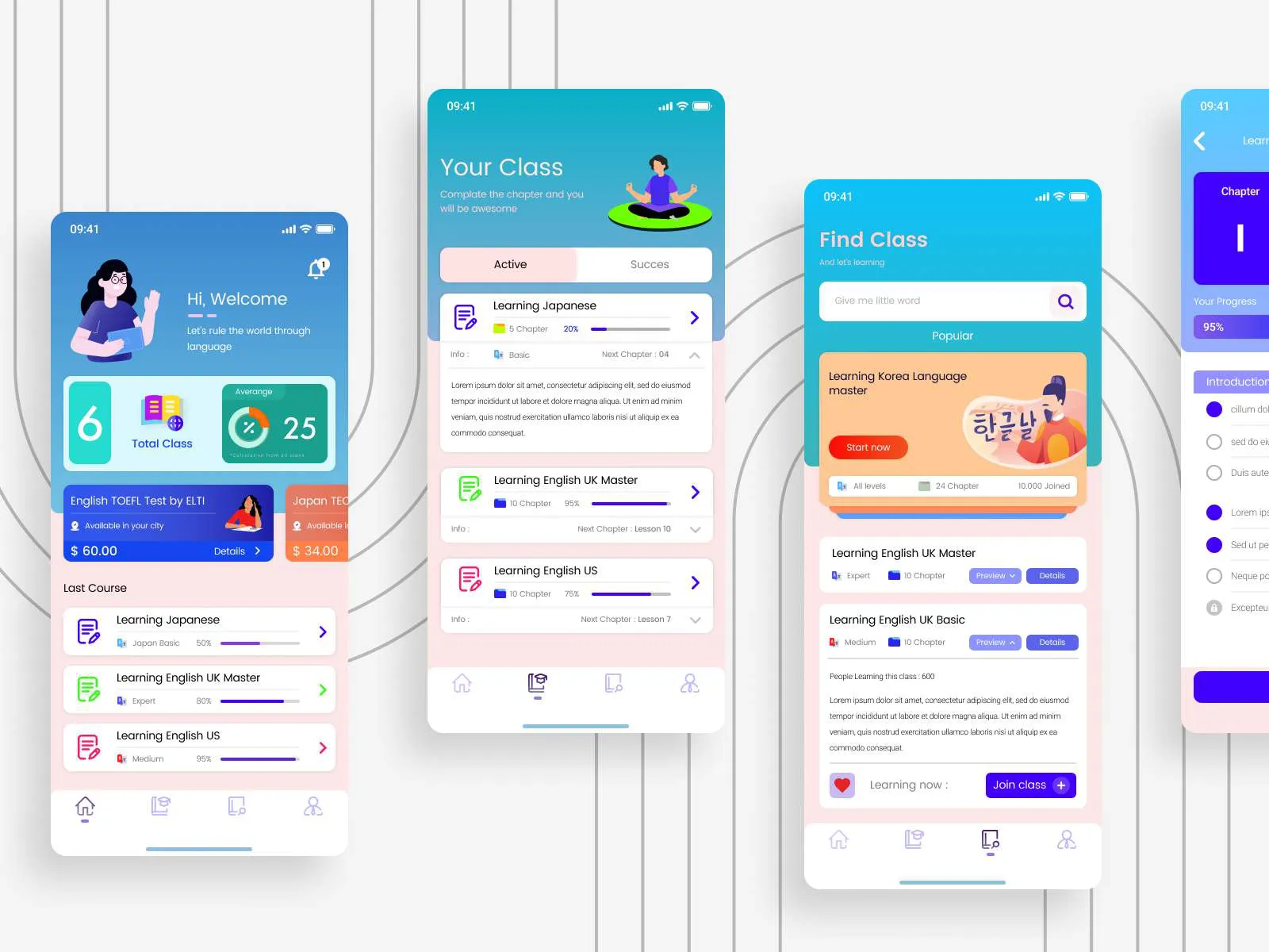 Language Learning App for Figma and Adobe XD No 4