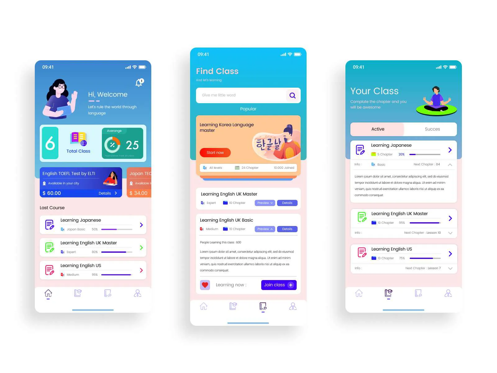 Language Learning App for Figma and Adobe XD No 4