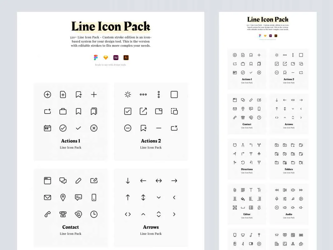 Line Free Icons Pack for Figma and Adobe XD