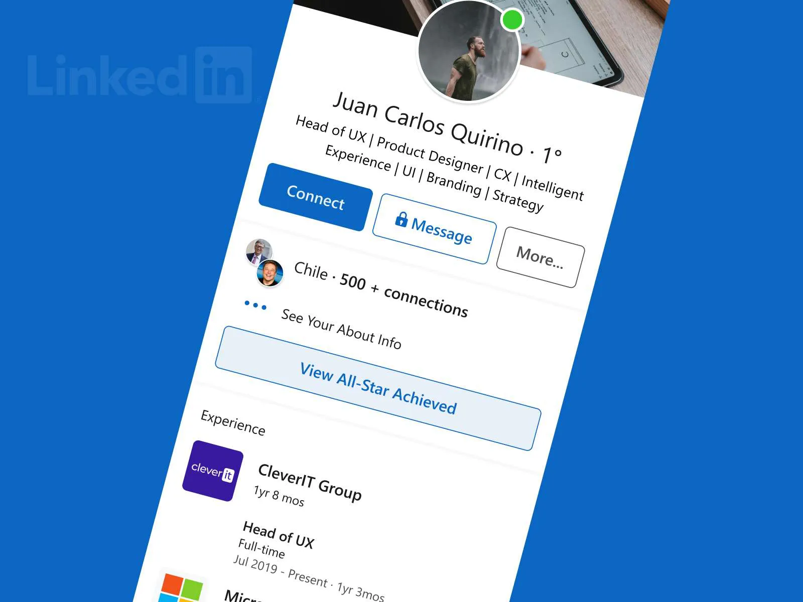 Linkedin Profile for Figma and Adobe XD No 2