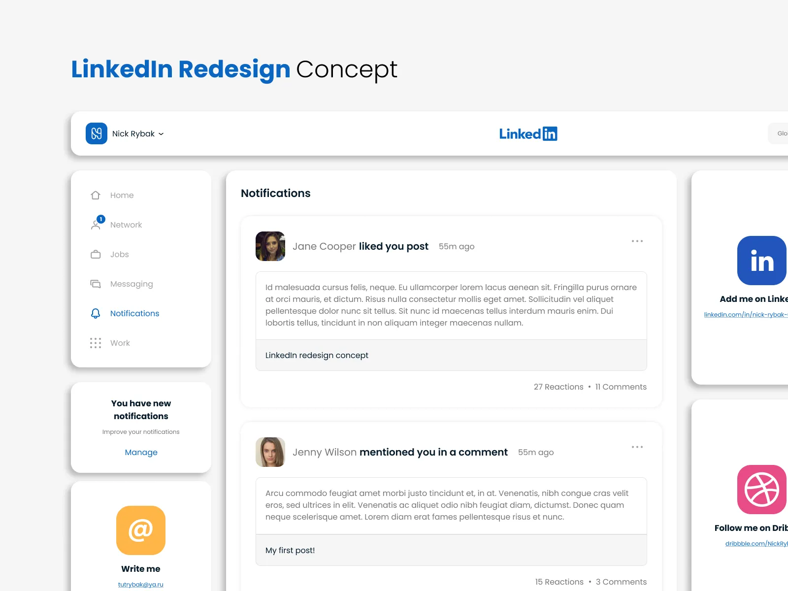 LinkedIn Redesign Concept for Figma and Adobe XD No 4