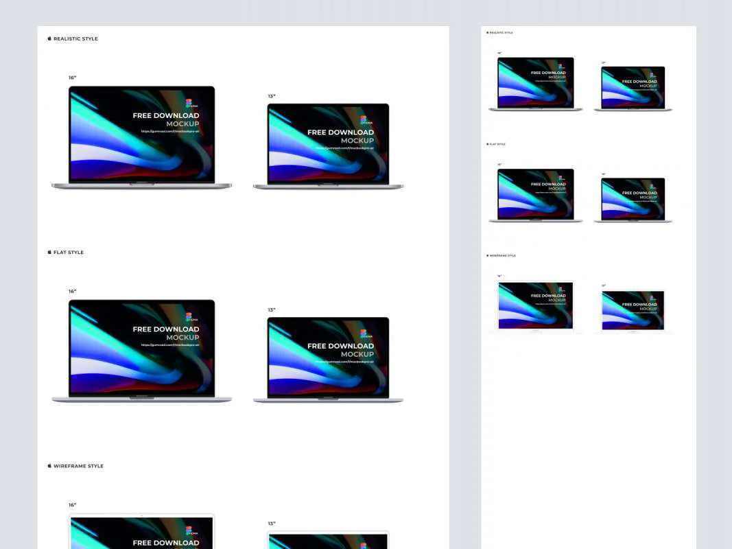 MacBook Pro & Air Free Mockup for Figma for Figma and Adobe XD