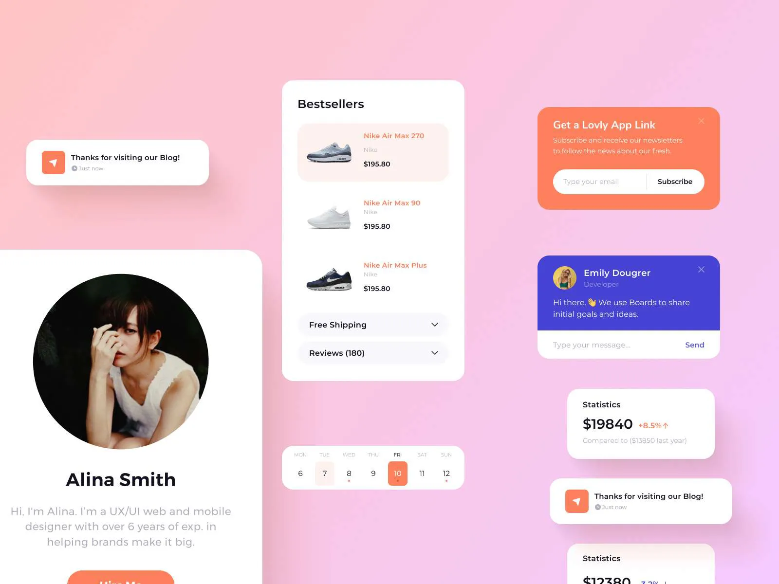 Minimal and Clean UI Elements for Figma and Adobe XD No 4